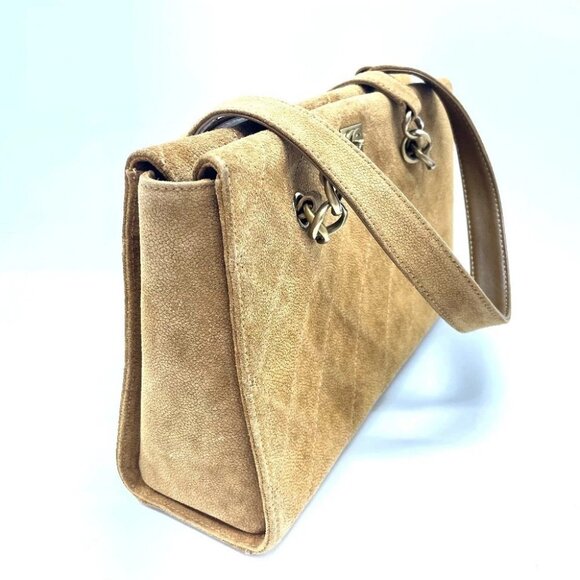 CHANEL Matelasse Tote Shoulder Bag suede Brown - Picture 7 of 10